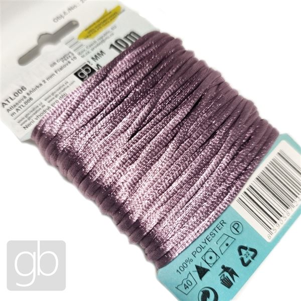 Satin cord 2 mm Purple 10 m ATL006