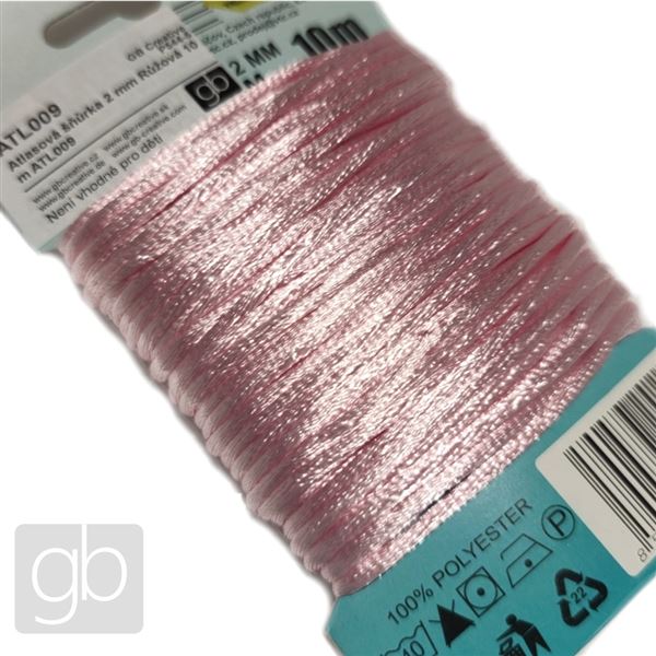 Satin cord 2 mm Pink 10 m ATL009