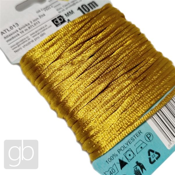 Satin cord 2 mm Yellow honey 10 m ATL013