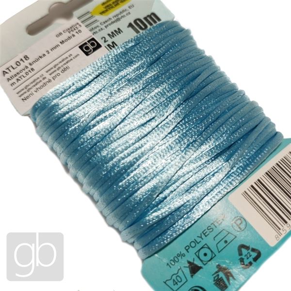 Satin cord 2 mm Blue 10 m ATL018