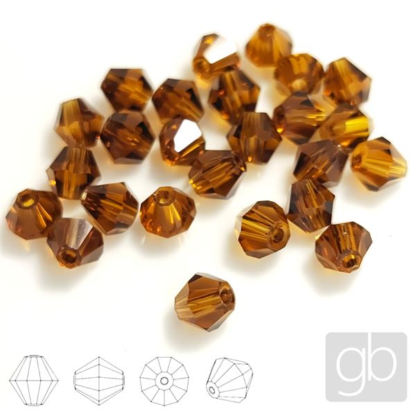 Bicone Rondele beads 4 mm 25 mm Brown SL_F4_114