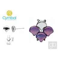 CYMBAL ALOPRONIA GINKO Earrings Ant. Silver Plate