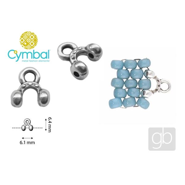 CYMBAL ALONA 8/0 BEADS ending  Ant. Silver Plate