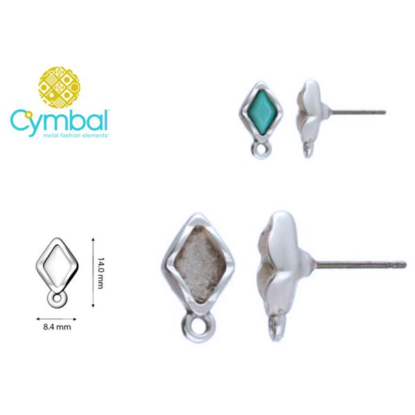 CYMBAL FYRIPLAKA GEMDUO EARRING SETTING Ant. Silver Plate 2 pcs.