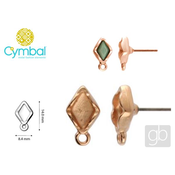 CYMBAL FYRIPLAKA GEMDUO EARRING SETTING Rosegold 2 pcs.