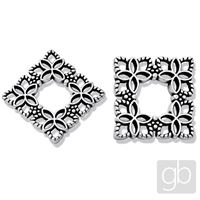 Filigree square 15 x 15 mm Antique silver 