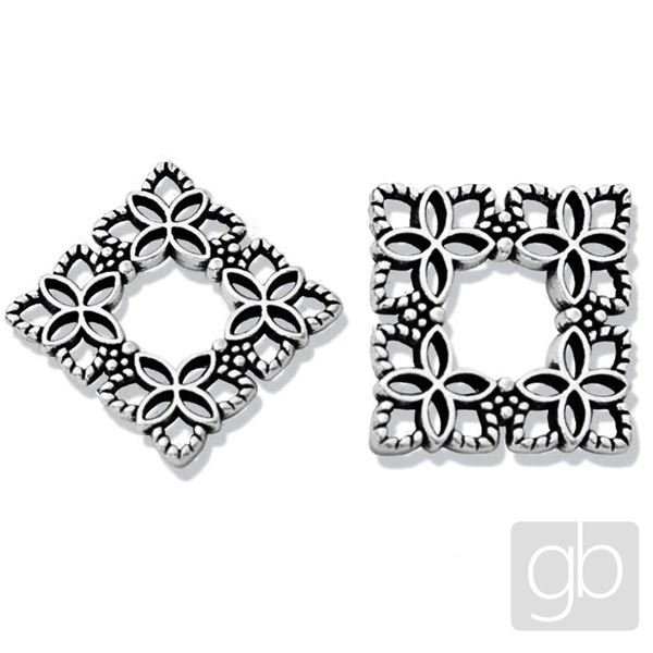 Filigree square 15 x 15 mm Antique silver 