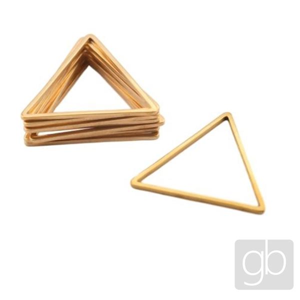 Filigree triangle 24 x 24 x 24 mm Gold 1 pcs