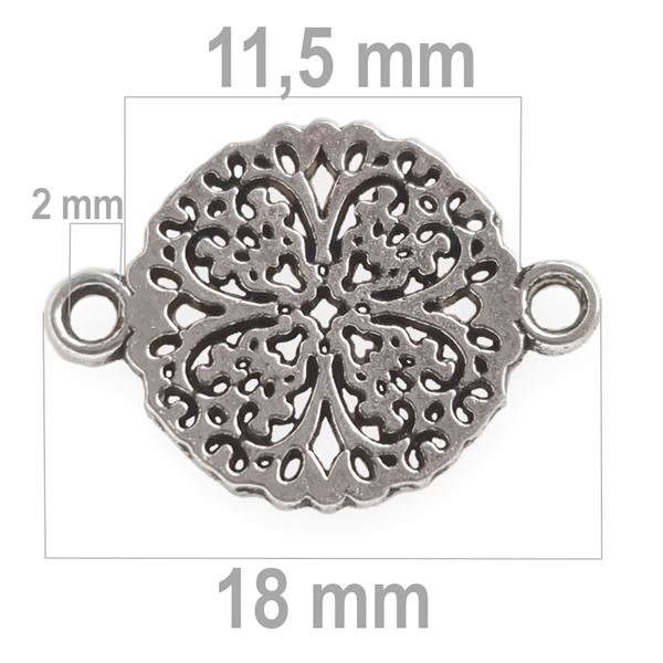 Filigree 18 mm Old silver