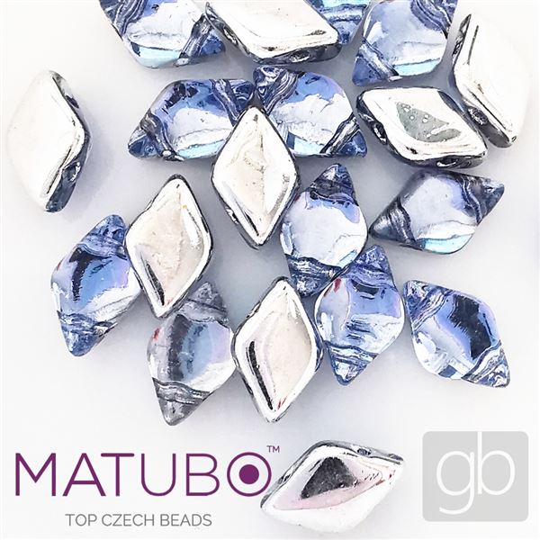 GEMDUO Matubo 8 x 5 mm Blue + Silver S11C010