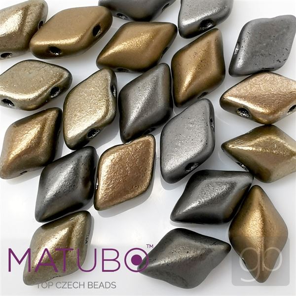 GEMDUO Matubo 8 x 5 mm Grey + Brown 00030-01670