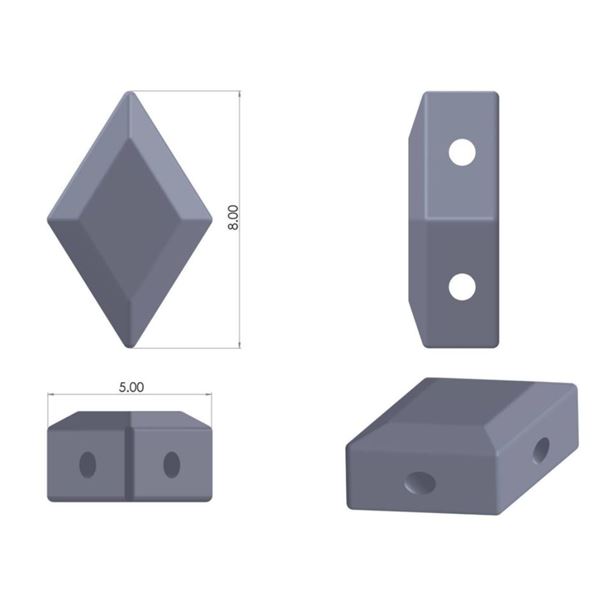 GEMDUO Matubo 8 x 5 mm Grey 02010-65431