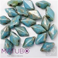 GEMDUO Matubo 8 x 5 mm Turquoise Marble T63030