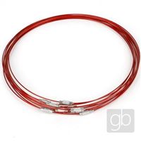 Jewelery rope hoop with screw fastening 48 cm Red