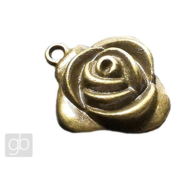 Rose pendant connector 20x21 mm Old brass