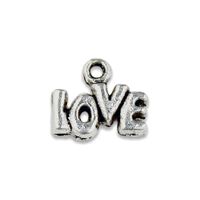 LOVE pendant (12 x 7 mm) Antique silver