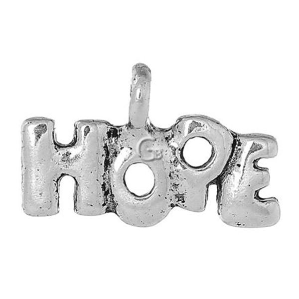 Hope pendant Old silver 12 x 10 mm