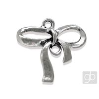 Bow pendant 14 x 13 mm Antique silver