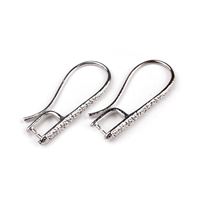 Earring Hooks Decorative with flap 2 pcs Platinum