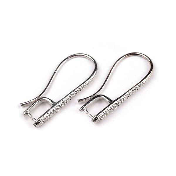 Earring Hooks Decorative with flap 2 pcs Platinum