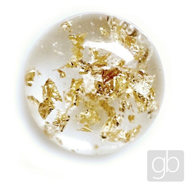 Cabochon Clear + gold 12 mm KAB00233