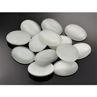 Cabochon oval Cat's eyes White 27x19x6 mm