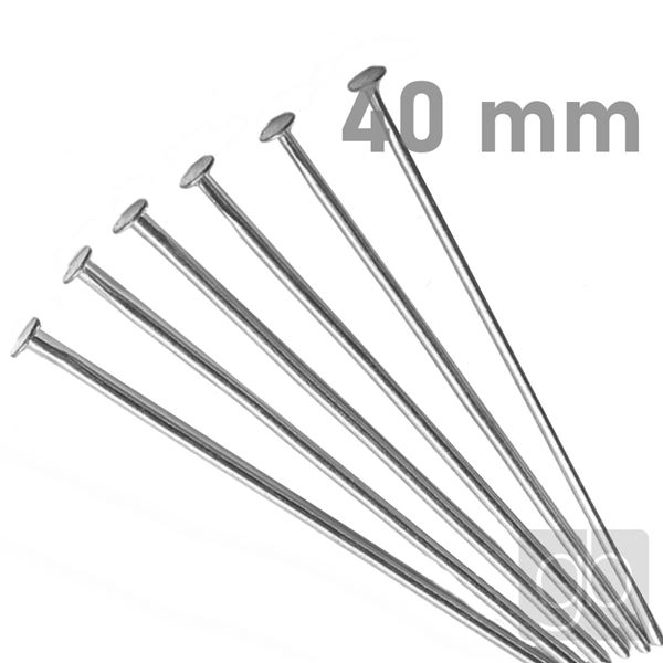 Flat Head Pins PLATIN 40 mm 50 pcs.