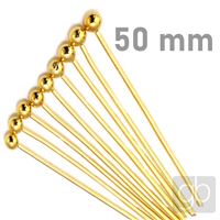 Round Head Pins GOLD 50 mm 10 pcs.