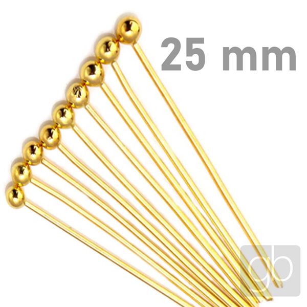 Round Head Pins GOLG 25 mm 10 pcs.