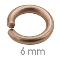 Open Jump Rings Pink Gold 6 mm 10 pcs.