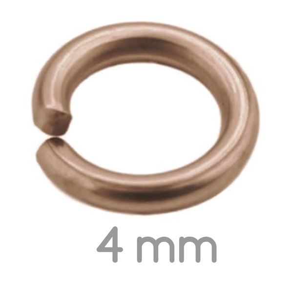 Open Jump Rings Pink Gold 4 mm 100 pcs.