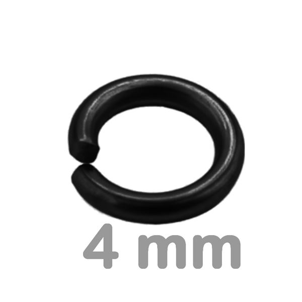 Jump Rings BLACK 4 mm 10 pcs.