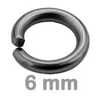 Jump Rings simple HEMATITE 6 mm 10 pcs.