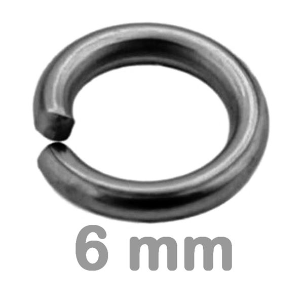 Jump Rings simple HEMATITE 6 mm 10 pcs.