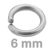 Jump rings simple PLATINUM 6 mm 10 pcs.