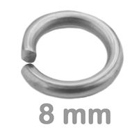 Jump rings simple PLATINUM 8 mm 10 pcs.