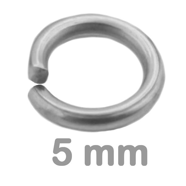 Jump rings simple PLATINUM 5 mm 10 pcs.