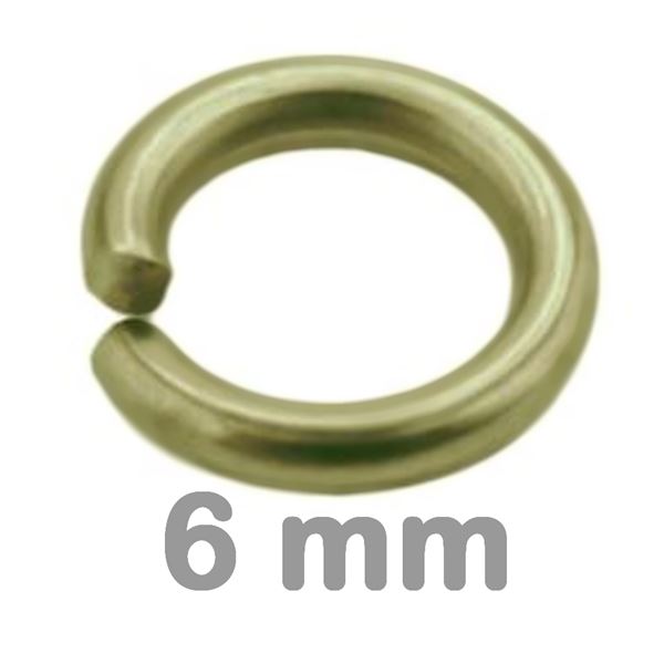 Jump ring simple 6 mm Old brass 10 pcs 