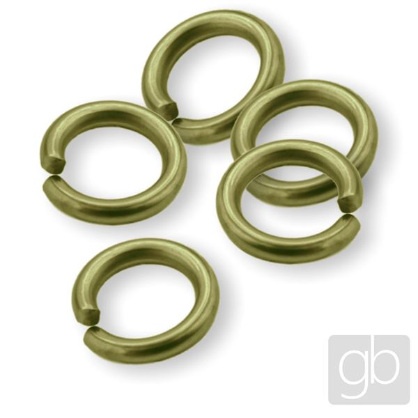 Reinforced Jump rings 10 mm Old brass 5 pcs