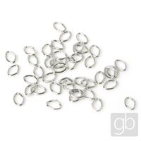 Jump Rings Oval SILVER 6 x 4 mm 10 pcs.