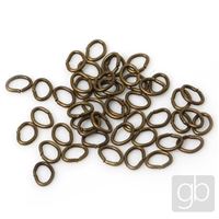 Jump Rings Oval OLD BRASS 6 x 4 MM 10 pcs.