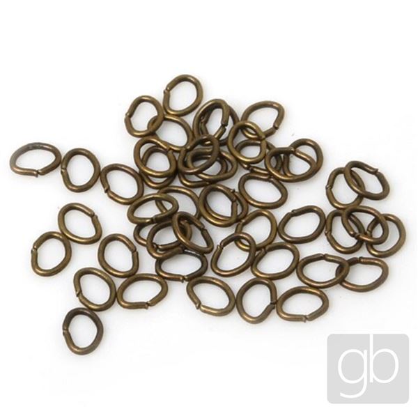 Jump Rings Oval OLD BRASS 6 x 4 MM 10 pcs.