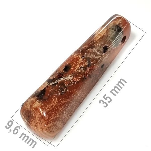 Breccia jasper - drilled 35 x 9.6 mm MI001