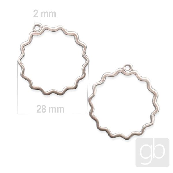 Earring component 30 x 28 mm Antique silver