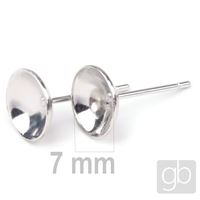 Earring Studs Pins 7 mm platinum