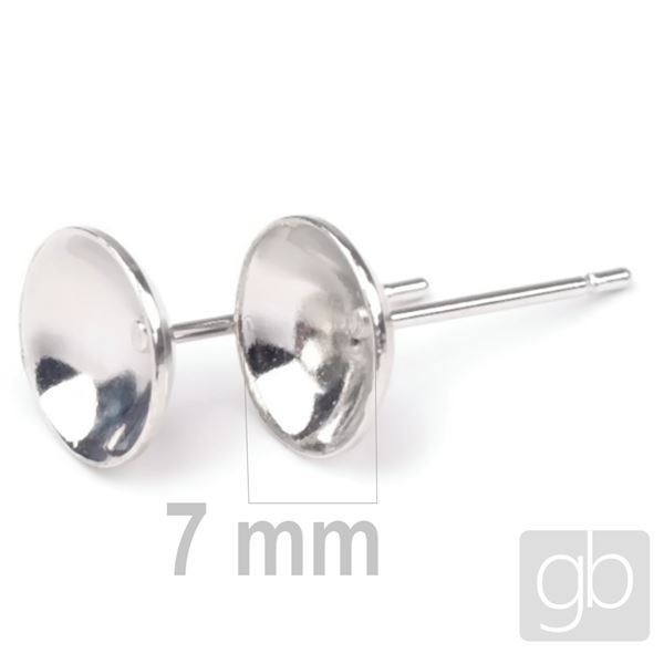 Earring Studs Pins 7 mm platinum