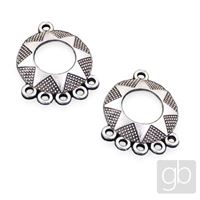 Earring component 21 x 27 mm Antique silver