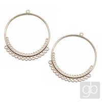 Earring component circle 35 mm 2 pcs Light gold