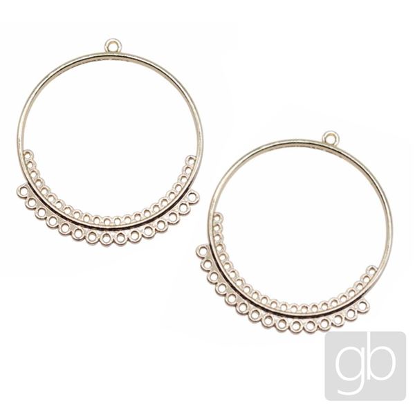 Earring component circle 35 mm 2 pcs Light gold