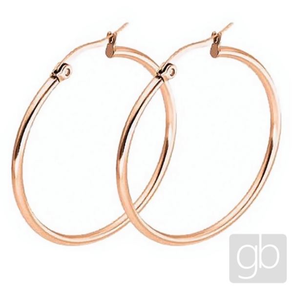 Earring rings 30 mm Pink Gold